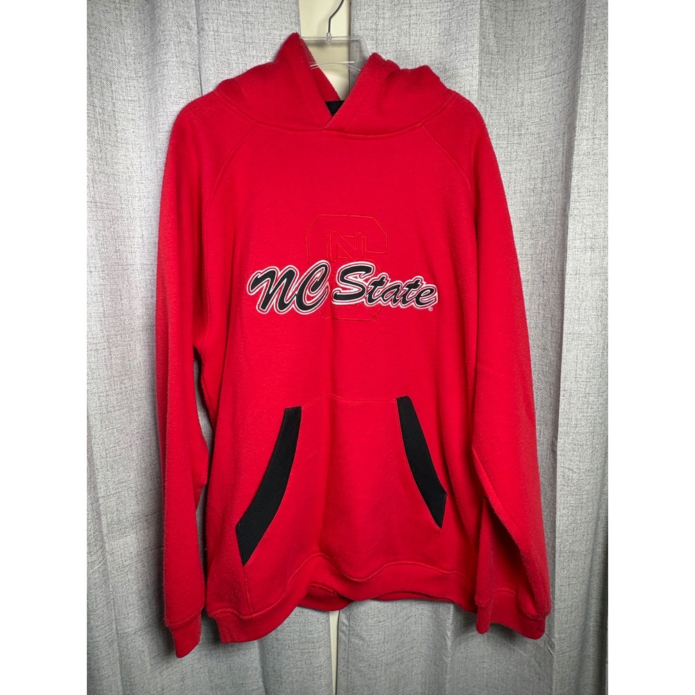 Starter NC State Wolfpack Hoodie Red Embroidered Pullover Sweatshirt Large